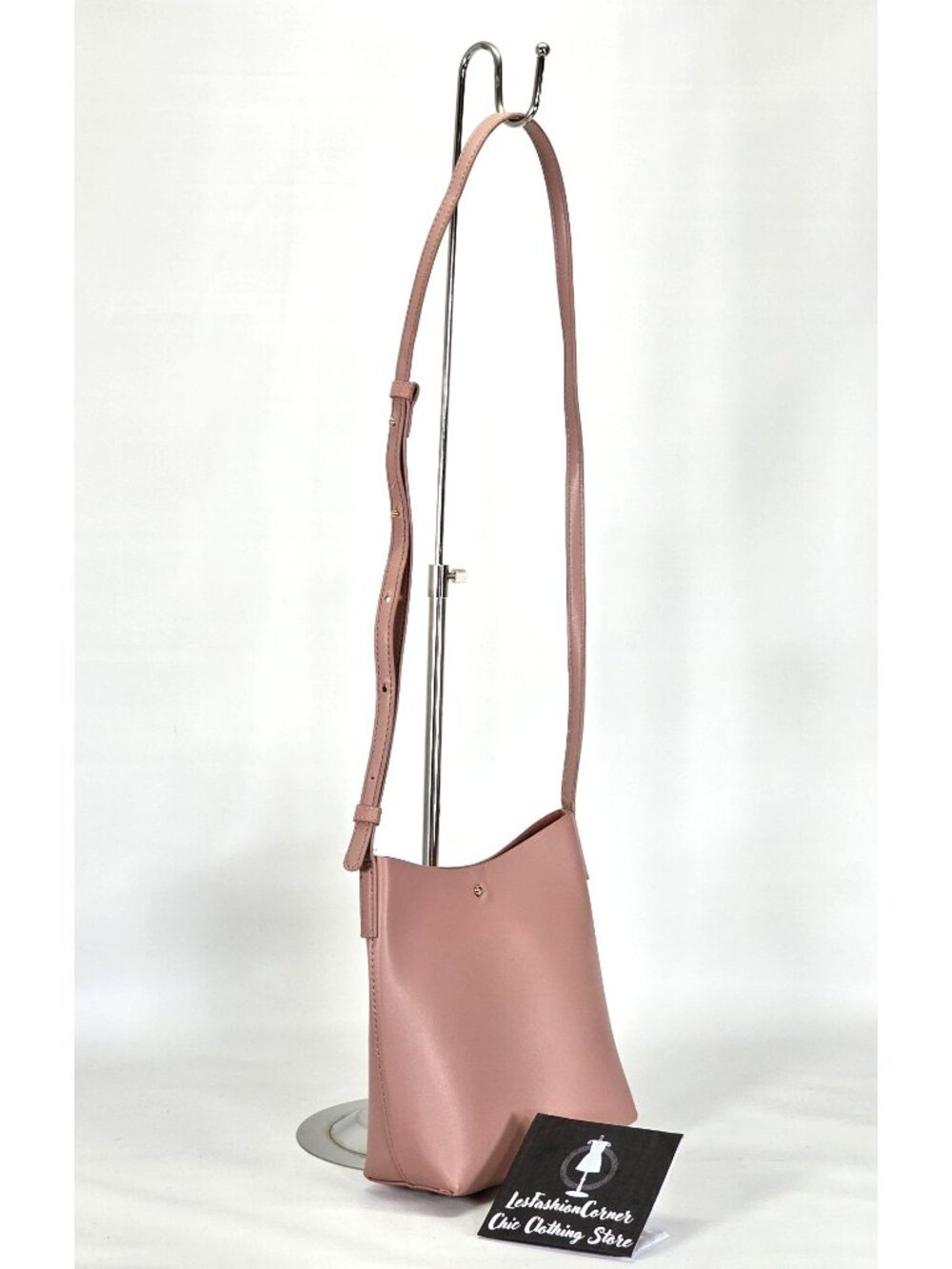 ANTHROPOLOGIE Women's Blush Samara Bucket Shoulder Bag Crossbody Size M 1234 - Picture 6 of 14